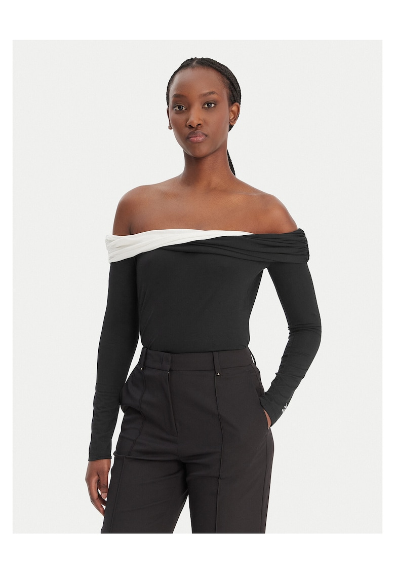 Bluza dama - slim fit - negru - modal