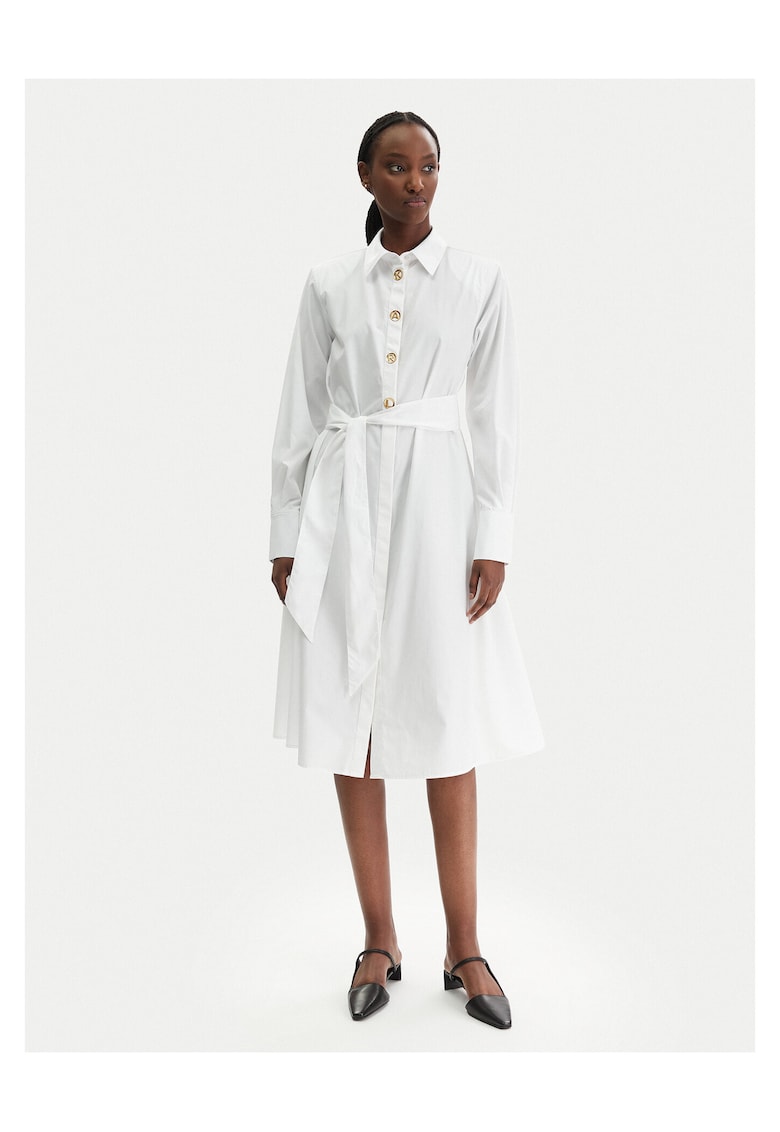 Rochie camasa Dama - bumbac organic - Alb
