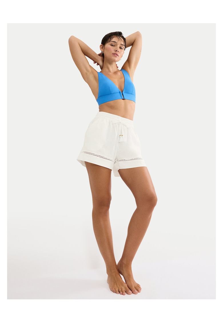 Pantaloni scurti de pijama - alb - 55% in - 45% viscoza