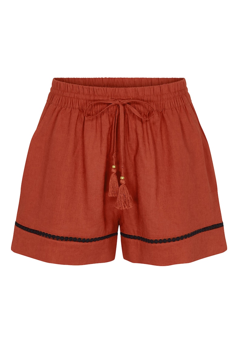 Pantaloni scurti de pijama Femei - portocalii - 55% in - 45% viscoza