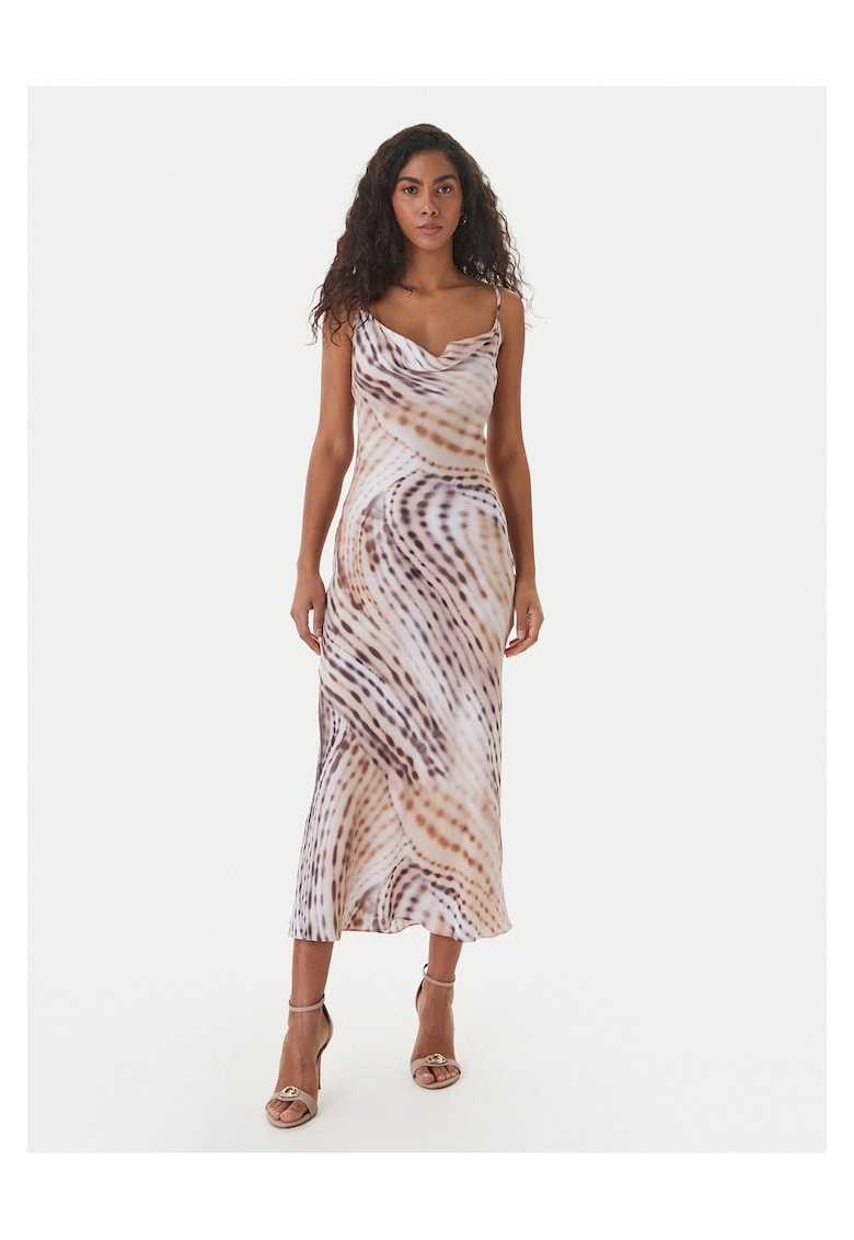 Rochie de cocktail - bej - 58% lyocell - 42% viscoza
