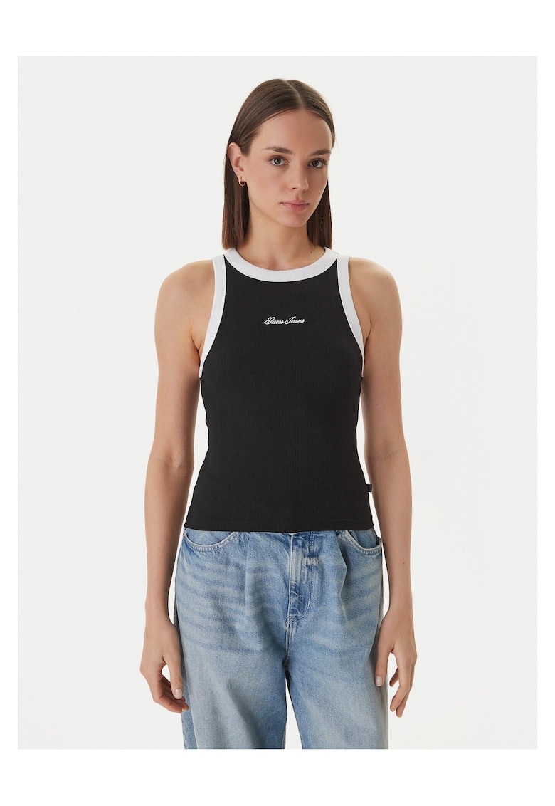Top Dama - slim fit - negru - 48% bumbac - 47% modal - 5% elastan