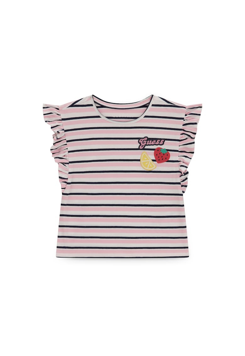 Tricou copii - dungi - roz - bumbac