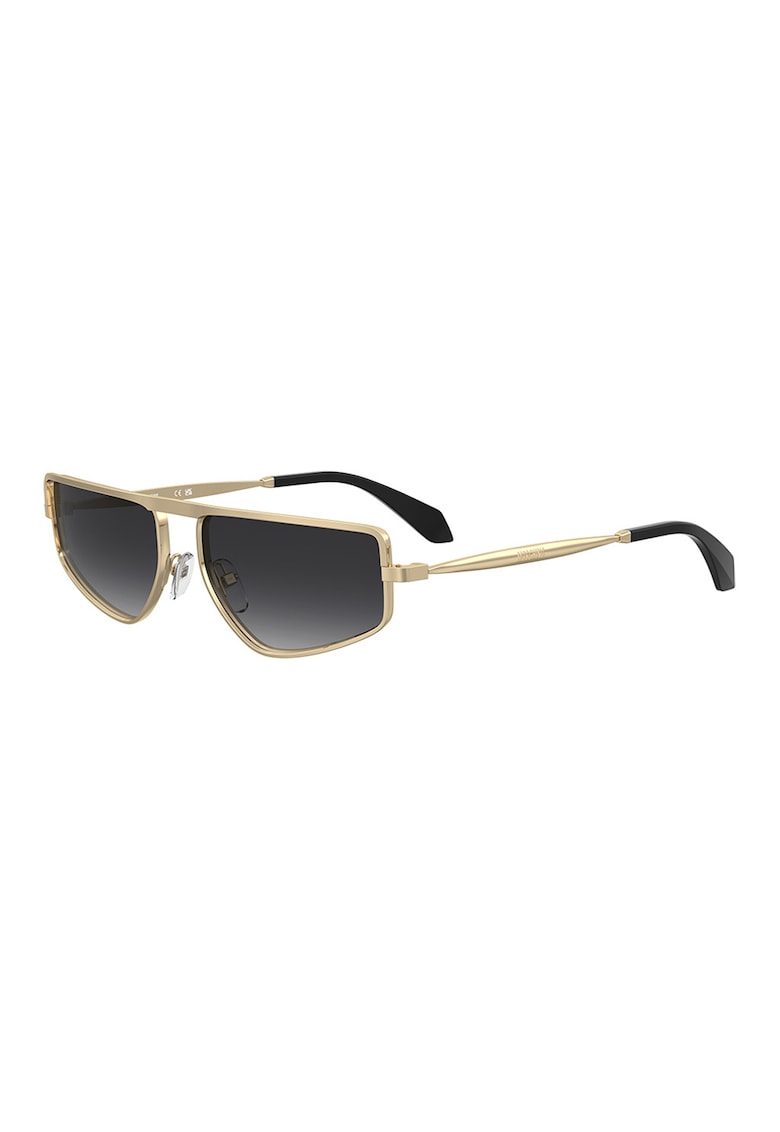 Ochelari de soare wrap unisex cu rama metalica - Auriu