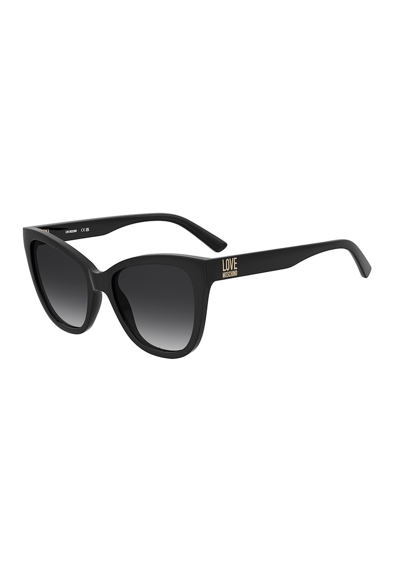 Ochelari de soare cat-eye cu logo discret - Auriu/Negru