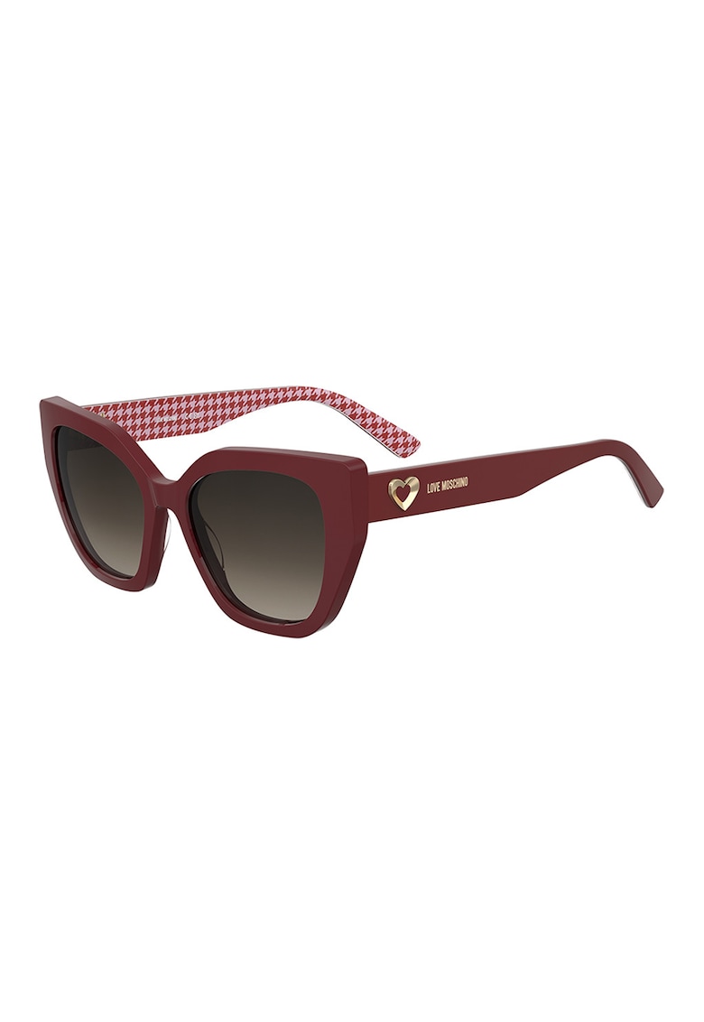 Ochelari de soare cat-eye cu logo - Rosu/Auriu