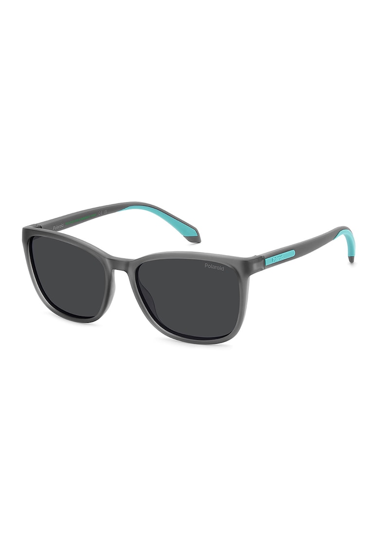 Ochelari de soare patrati cu lentile polarizate - Negru/Verde persan