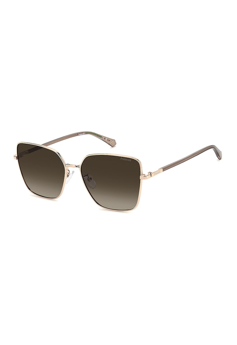 Ochelari de soare patrati - Auriu/Maro camel