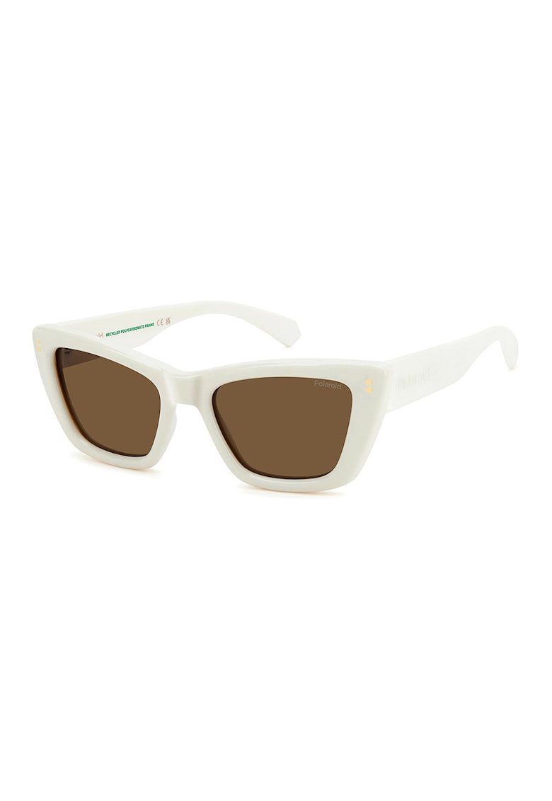 Ochelari de soare cat-eye cu lentile polarizate - Alb murdar