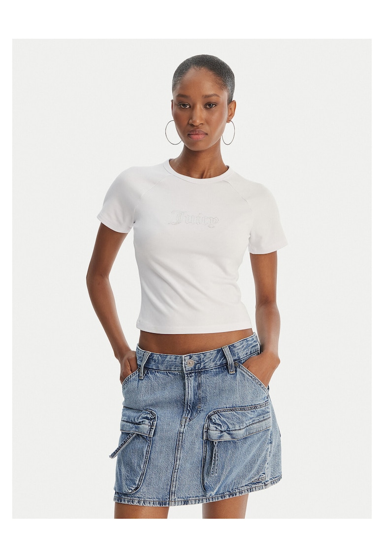Tricou dama - slim fit - alb - modal/viscoza/elastan