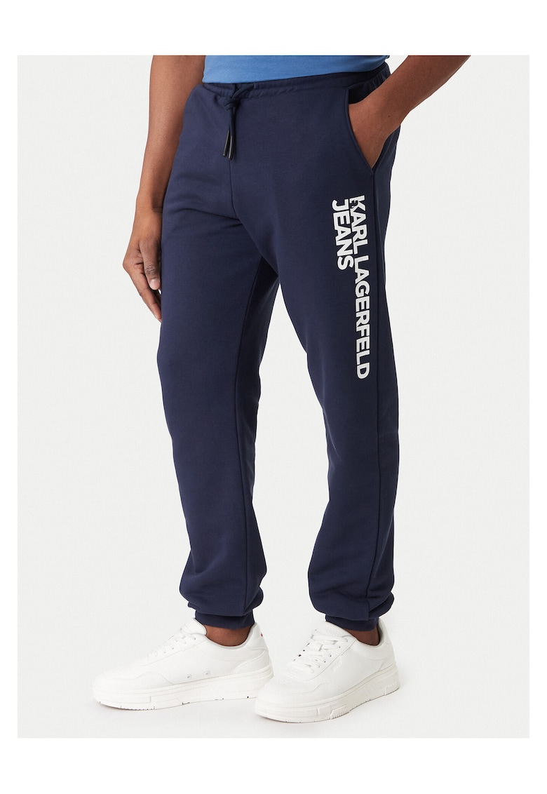 Pantaloni trening barbati - bumbac/poliester - bleumarin