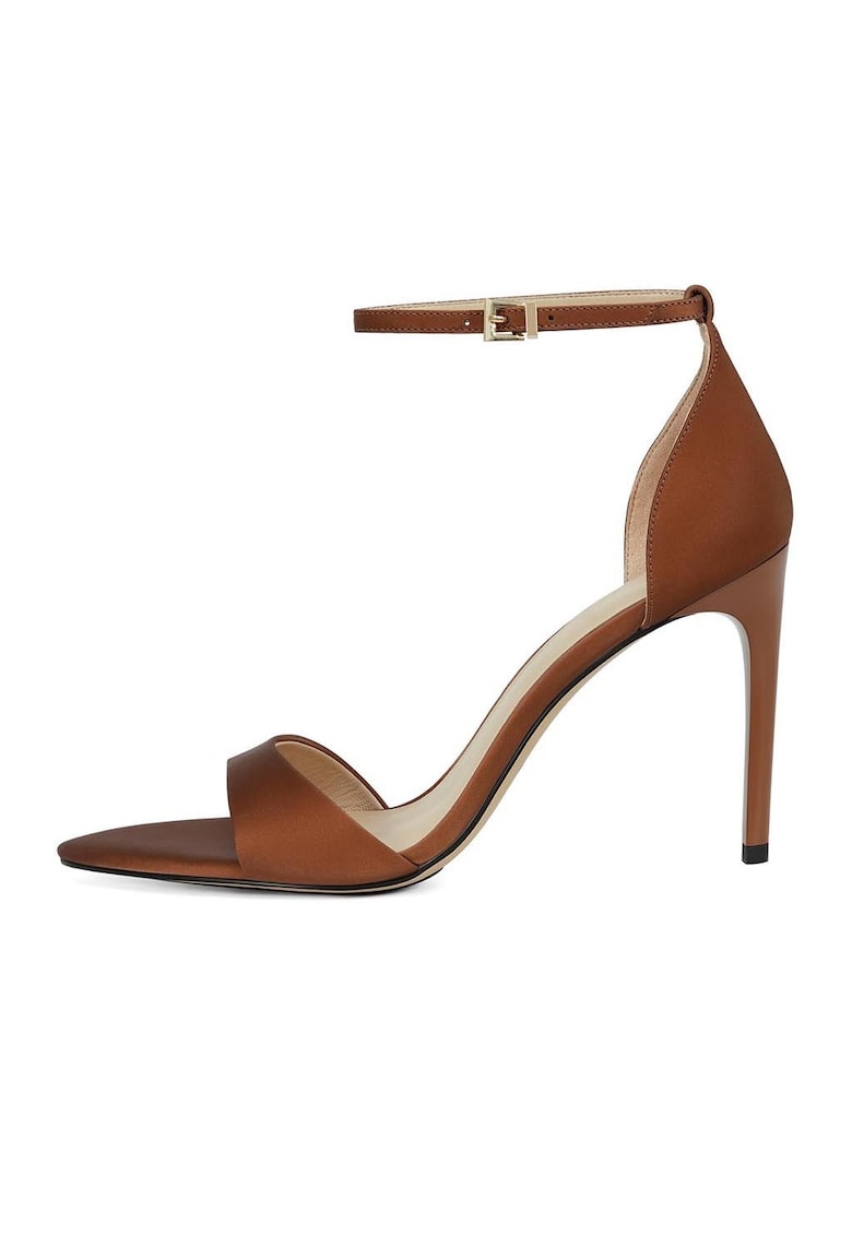 Sandale din piele cu toc stiletto - Maro scortisoara