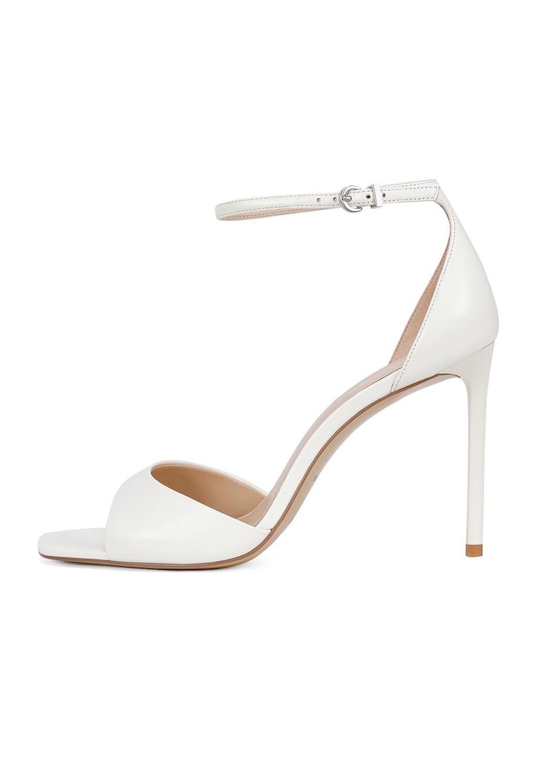 Sandale din piele cu toc stiletto - Alb