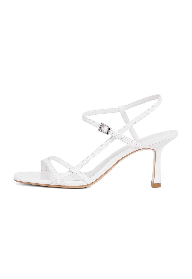 Sandale din piele cu barete multiple - Alb