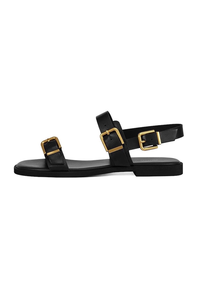 Sandale din piele cu catarame - Negru