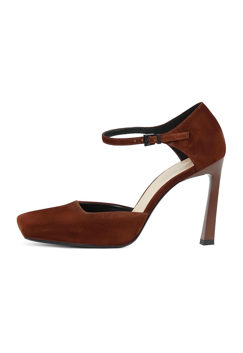 Pantofi Mary Jane cu toc patrat - Maro - Potamy - imagine 1