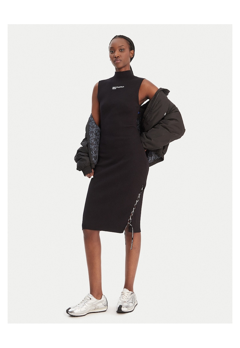 Rochie tricotată de damă - Negru
