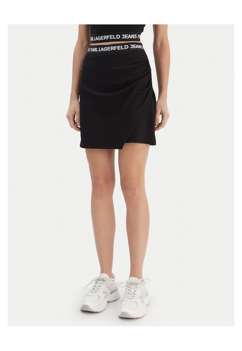 Fusta mini - neagra - 67% viscoza - 28% poliamida - 5% elastan - pentru femei