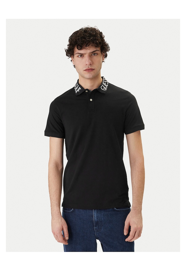 Tricou barbati - slim fit - negru - bumbac - Negru