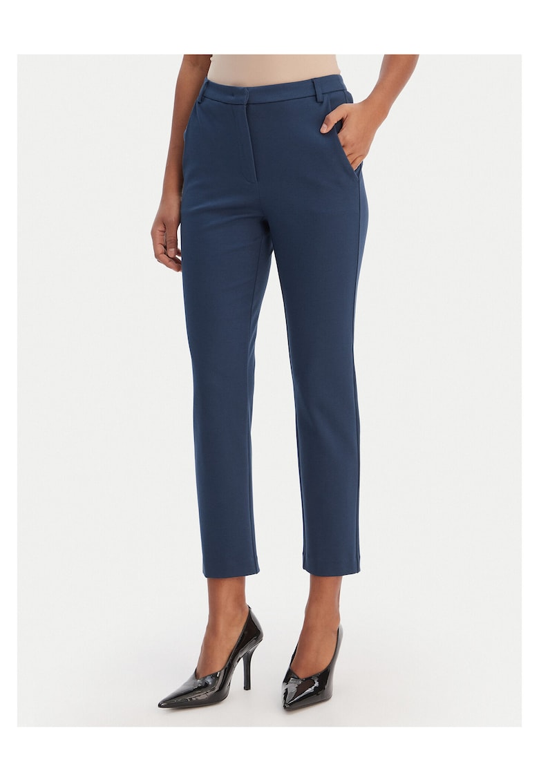 Pantaloni dama - viscoza - slim fit - 65487 - Albastru