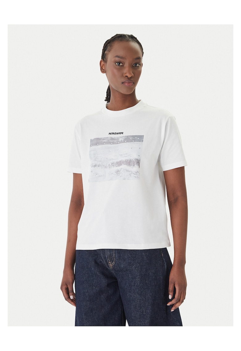 Tricou dama - bumbac - alb -