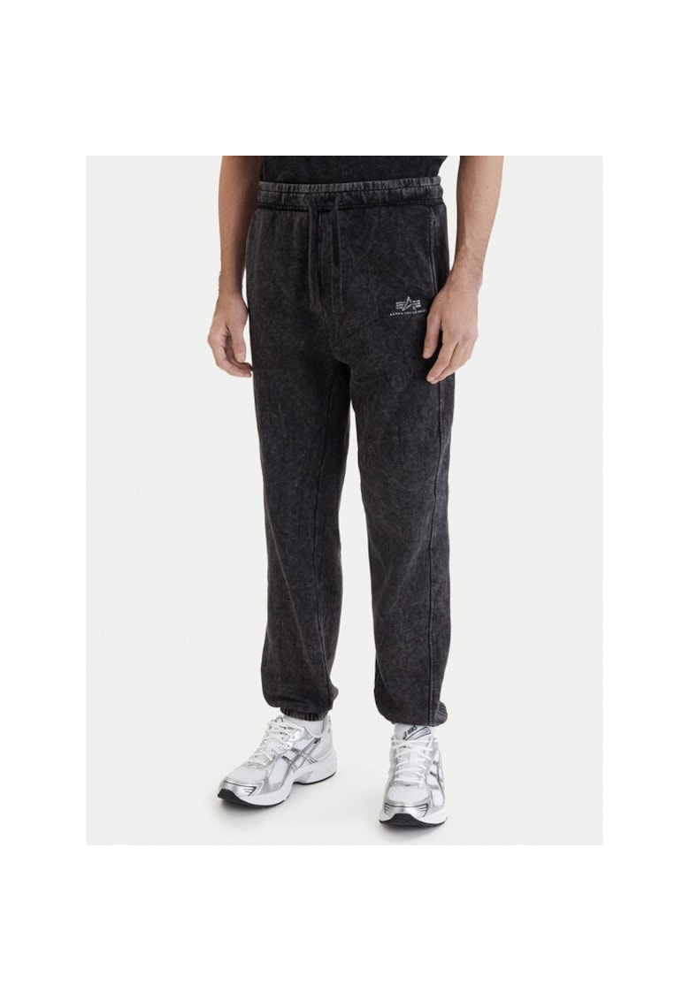 Pantaloni sport barbati - bumbac si poliester - negru