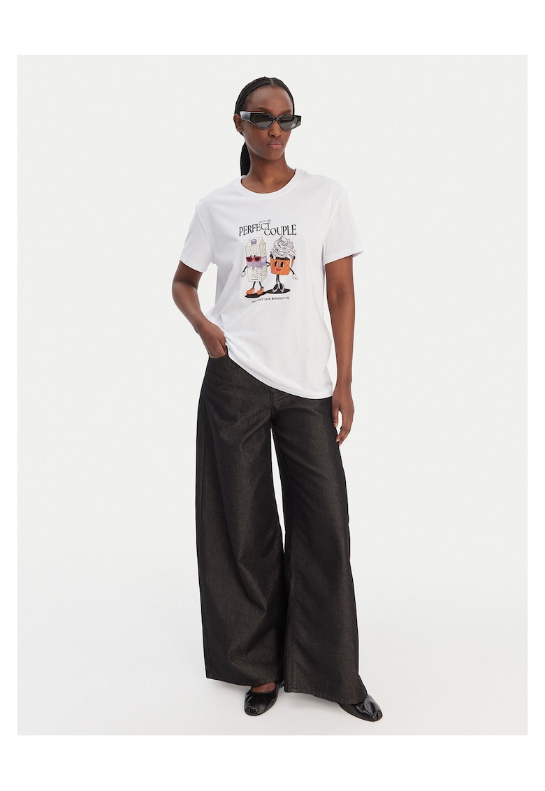 Tricou dama - bumbac - alb -