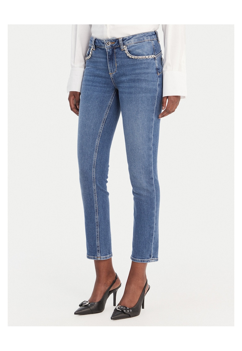 Blugi dama slim fit - albastru - bumbac/elastan
