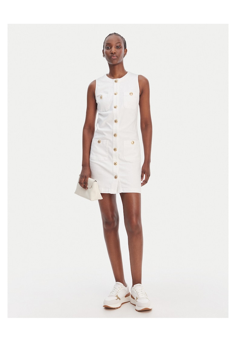 Rochie din denim - Alb