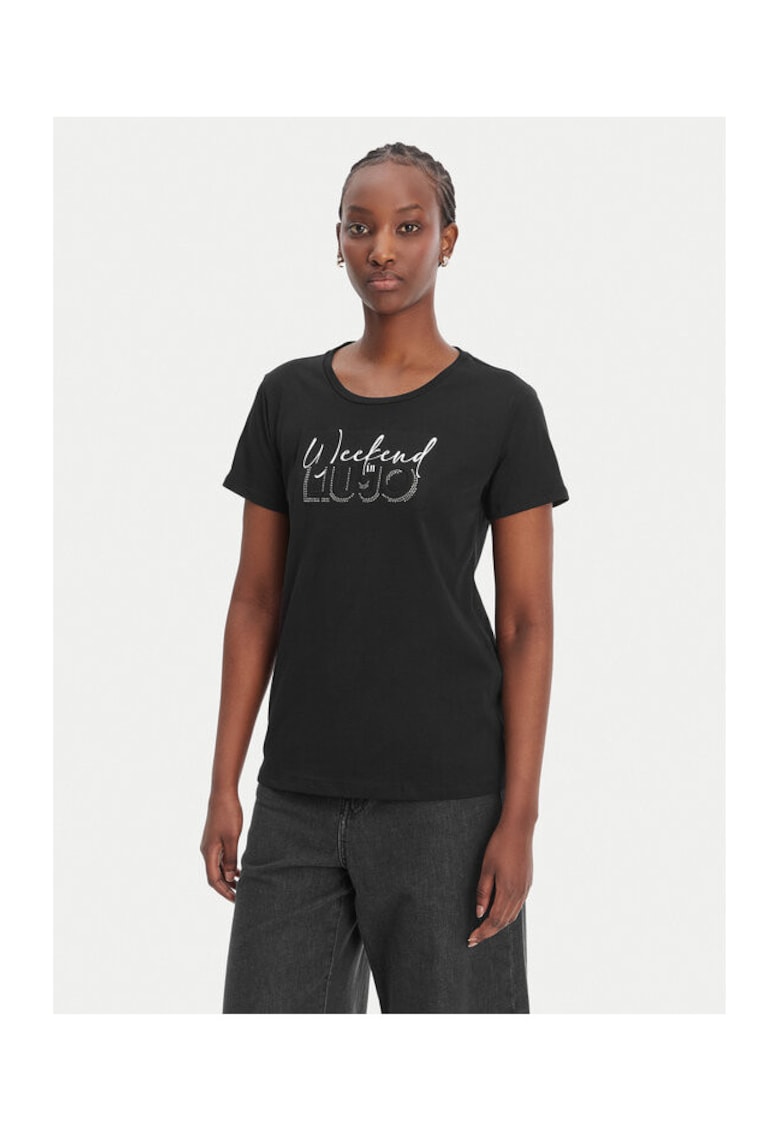 Tricou negru din bumbac pentru dama - Negru