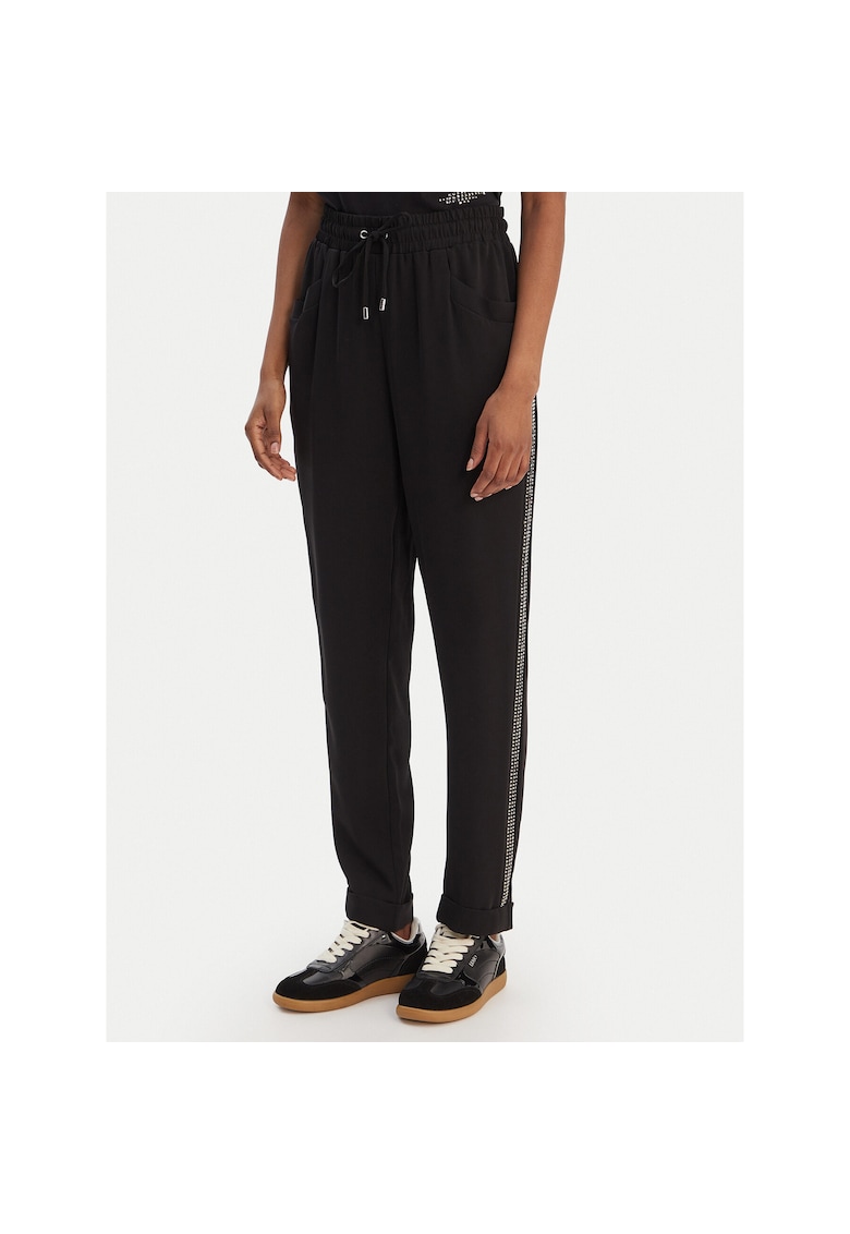 Pantaloni sport dama - poliester - negru -