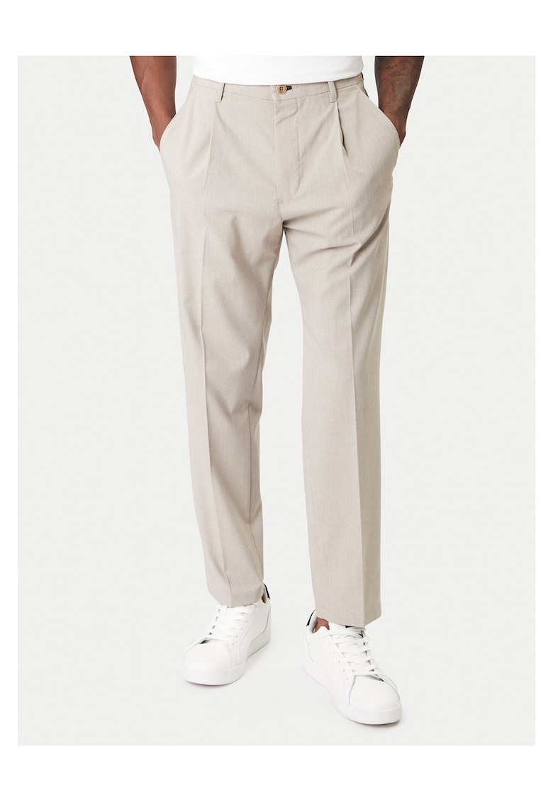 Pantaloni barbati - slim fit - bej - poliester