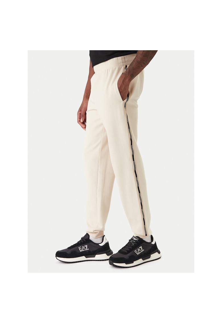 Pantaloni trening barbati - bej - bumbac/poliester -