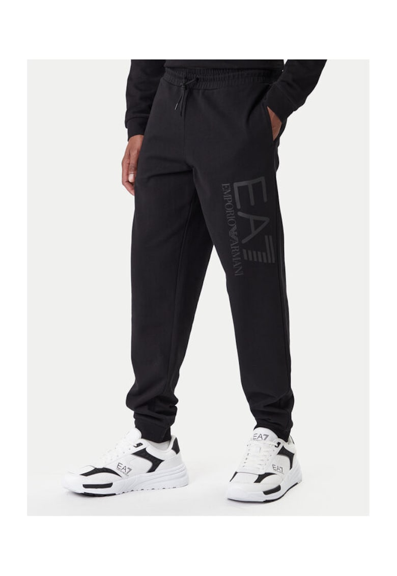 Pantaloni de trening pentru barbati - bumbac - negru - Negru