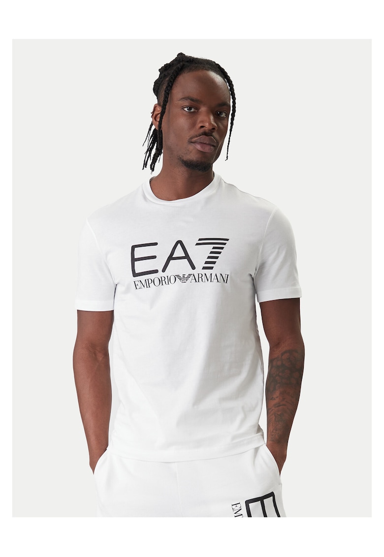Tricou barbati alb din bumbac - Alb