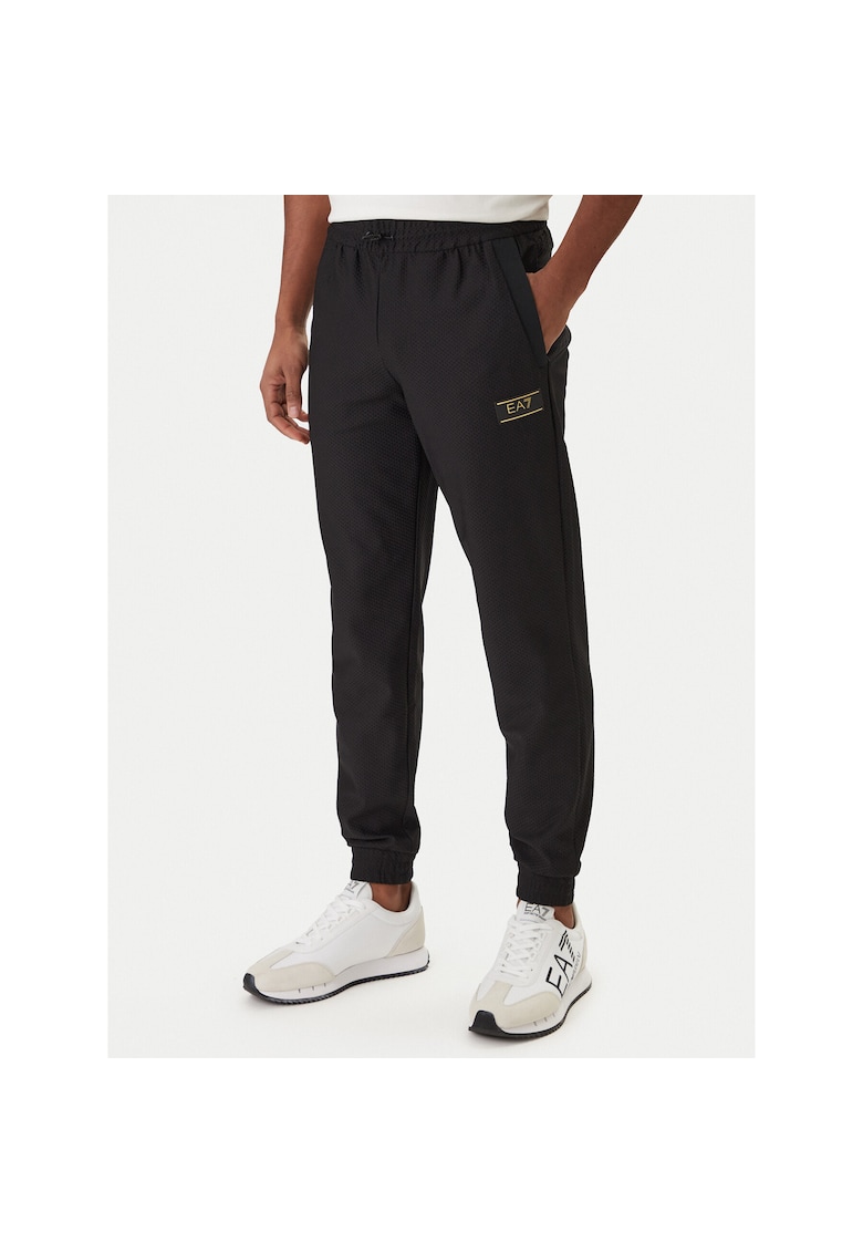 Pantaloni trening barbati - poliester/elastan - negru -