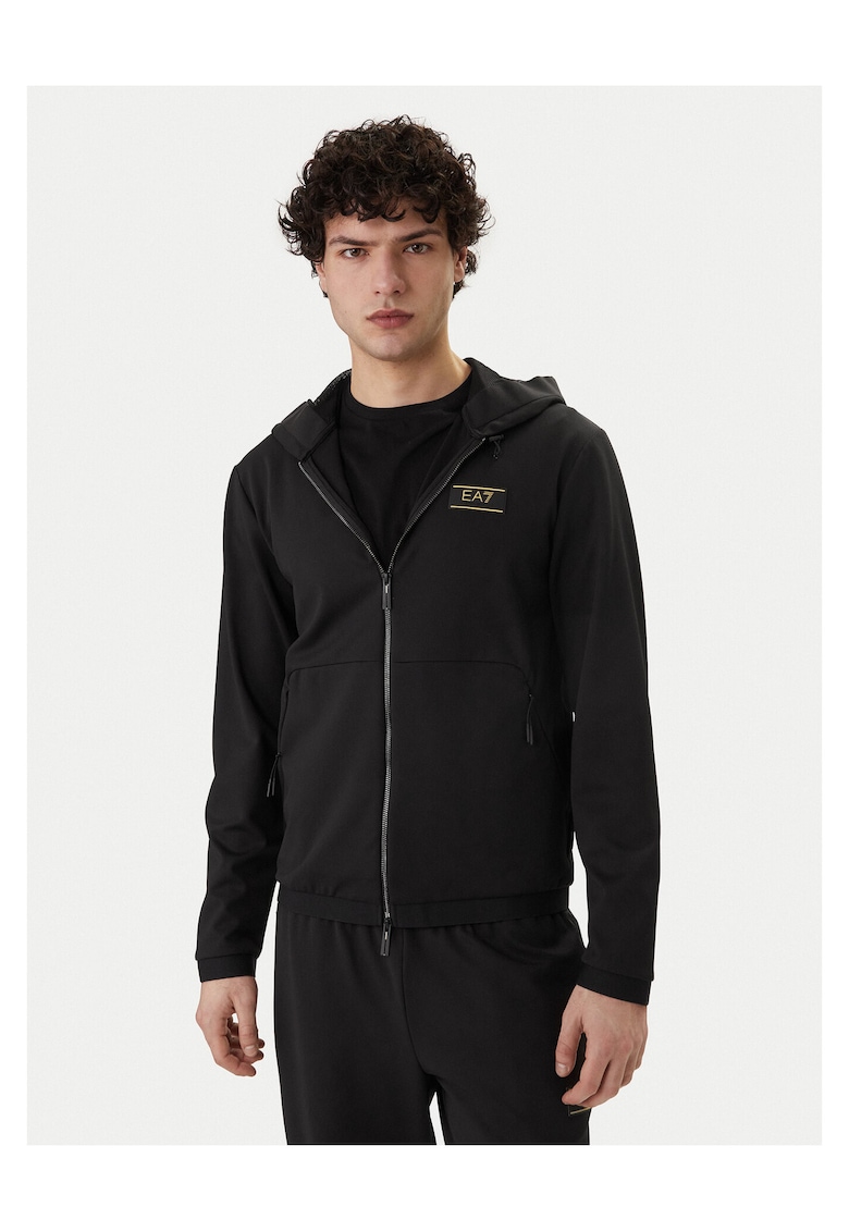 Hanorac barbati - fermoar - negru - 75% poliamida - 22% viscoza - 3% elastan - 65987 - Negru