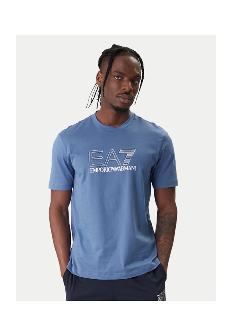 Tricou pentru barbati - albastru din bumbac - Albastru