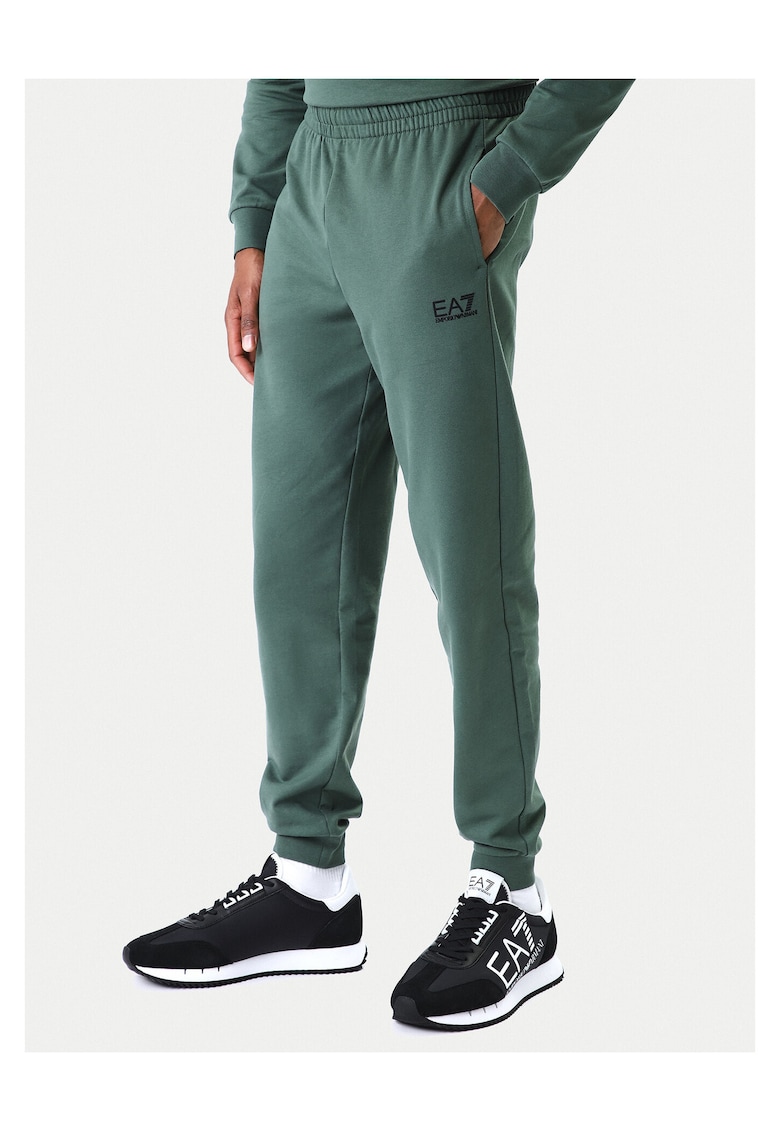 Pantaloni de trening barbati - din bumbac - verde