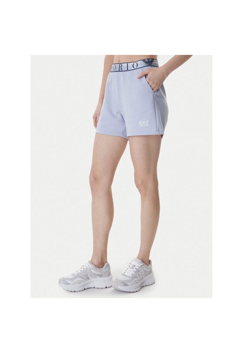 Pantaloni sport dama - albastru - 50% poliester reciclat - 24% bumbac