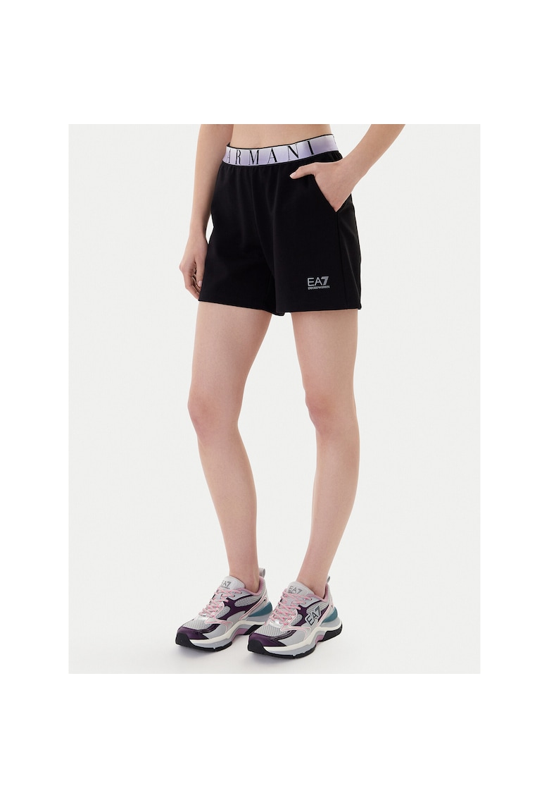 Pantaloni sport dama - negru - din 50% poliester - 24% bumbac