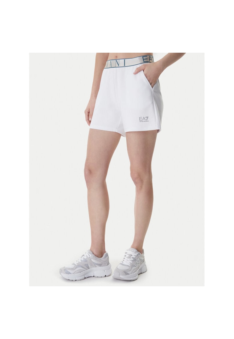 Pantaloni sport dama - alb - 50% poliester reciclat - 24% bumbac