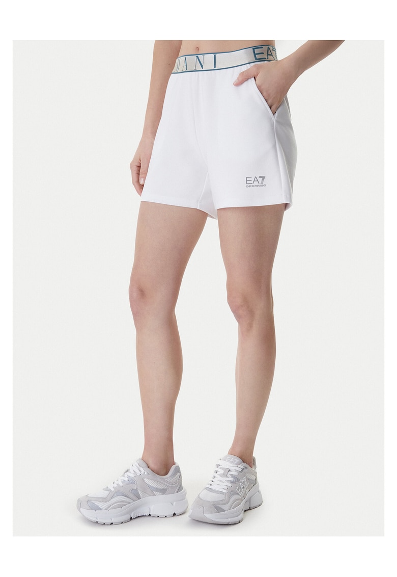 Pantaloni scurti sport dama - poliester reciclat - alb
