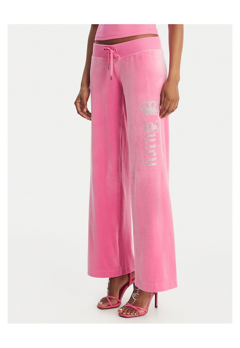 Pantaloni dama - poliester - roz