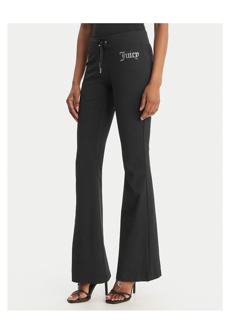 Pantaloni dama - bumbac/modal - evazati - negru -