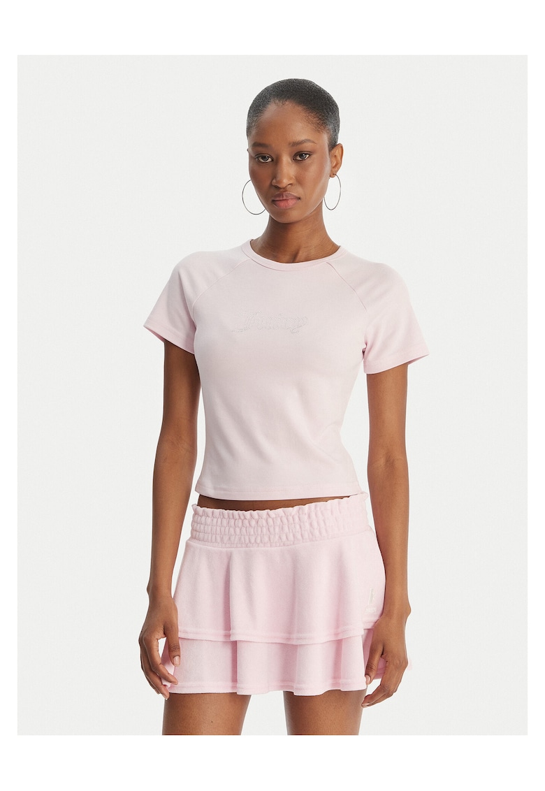 Tricou dama - slim fit - roz - modal/viscoza/elastan