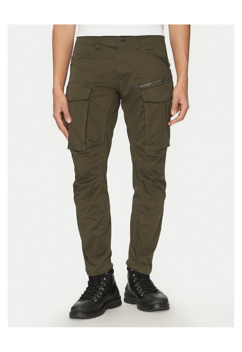 Pantaloni barbati - fermoar - verde - poliester