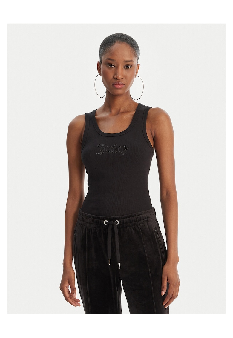 Maiou dama - Slim fit - Negru - Bumbac/Elastan
