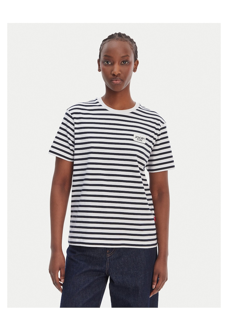 Tricou dama dungi - Alb/Negru