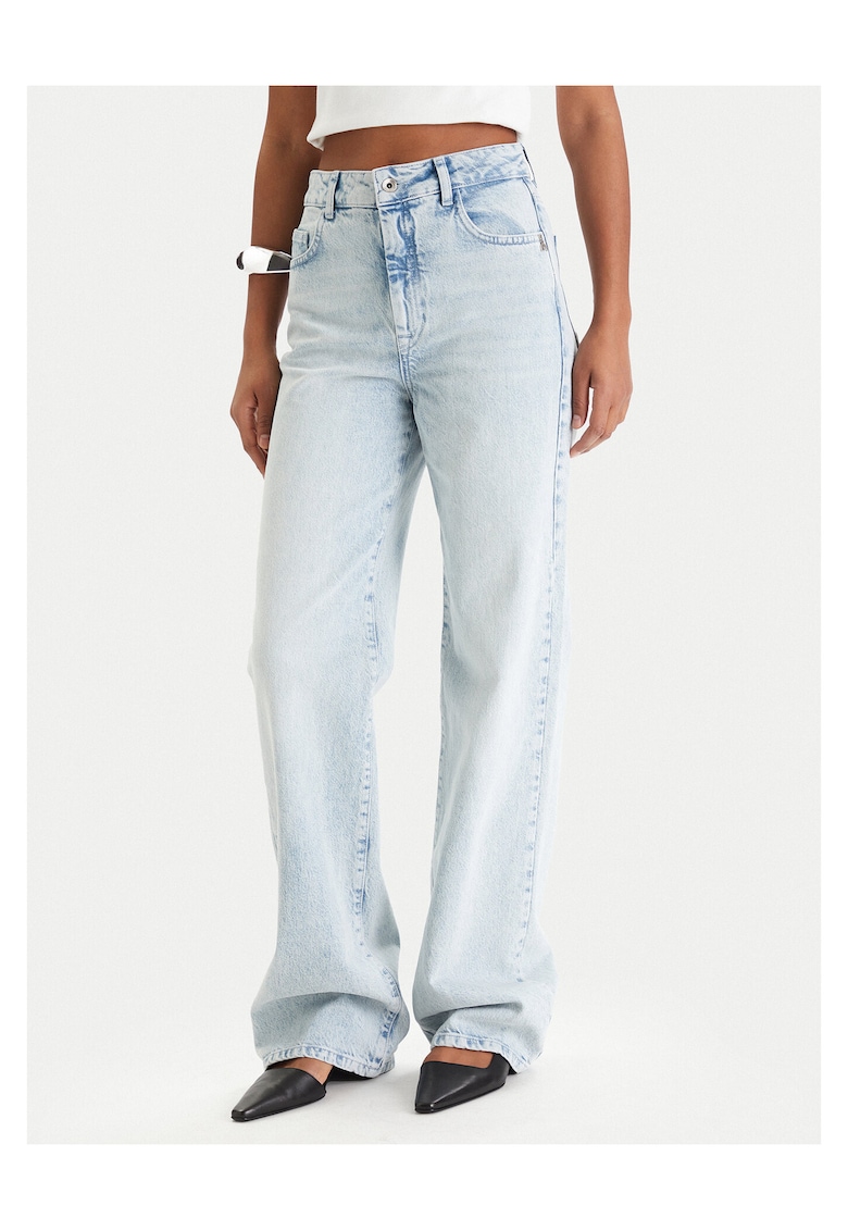 Blugi dama - bumbac - albastru - fermoar